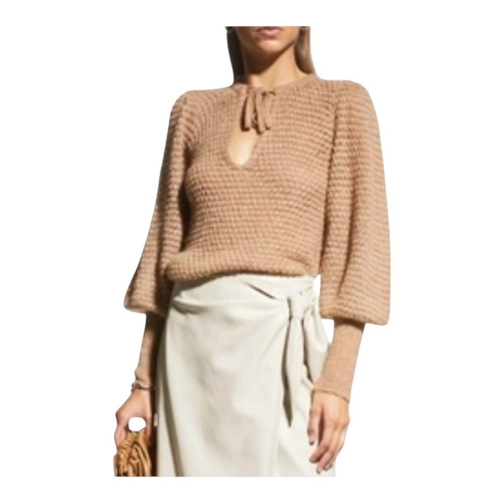 Ulla Johnson Lara Alpaca Wool blend Sweater pullover tie neck women’s size XL - Picture 3 of 11